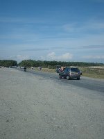 vue du parking et de la route 